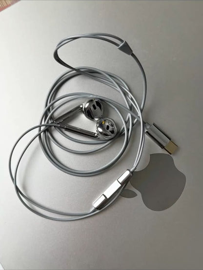 Sleek Fashion Silver Chrome In-Ear Earbuds