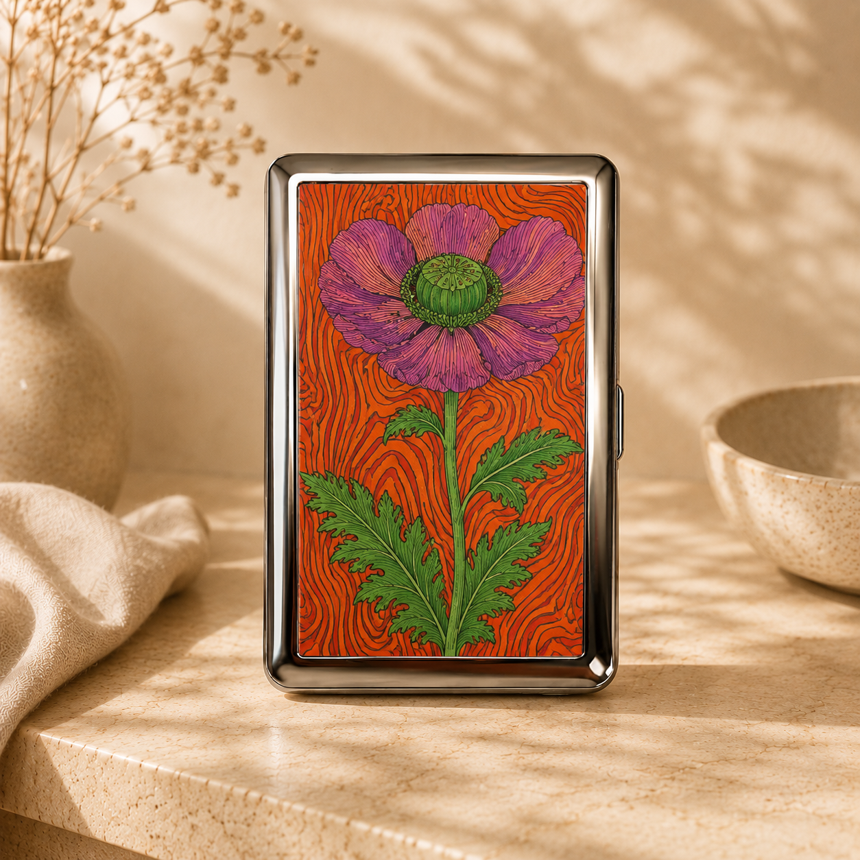 Vintage Metal Case Wallet | Metal Box, Stainless Steel Cigarette Box, Card Cash Box
