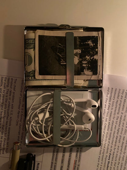 Vintage Metal Case Wallet | Metal Box, Stainless Steel Cigarette Box, Card Cash Box