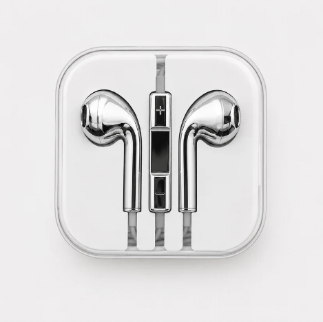 Sleek Fashion Silver Chrome In-Ear Earbuds