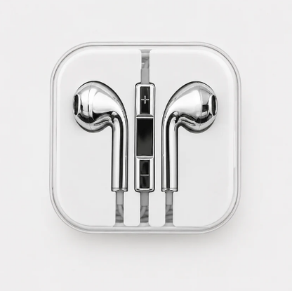 Sleek Fashion Silver Chrome In-Ear Earbuds
